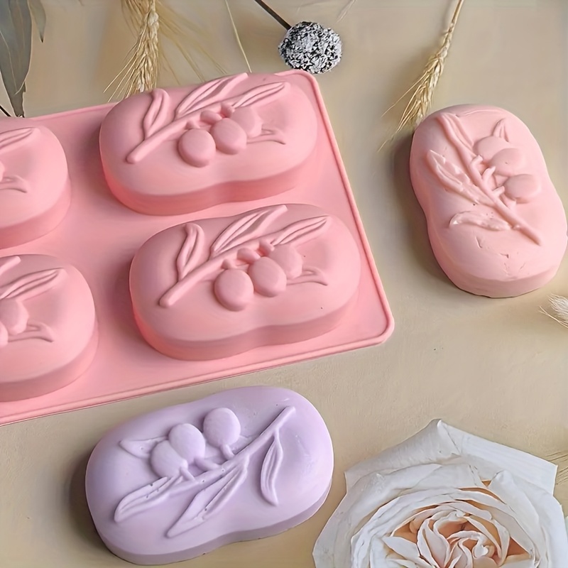 Soap Making Experiment - แม่พิมพ์สบู่ซิลิโคนรูปต้นมะกอก 4 ช่อง ชุดทำสบู่ DIY แม่พิมพ์เทียนทำมือ