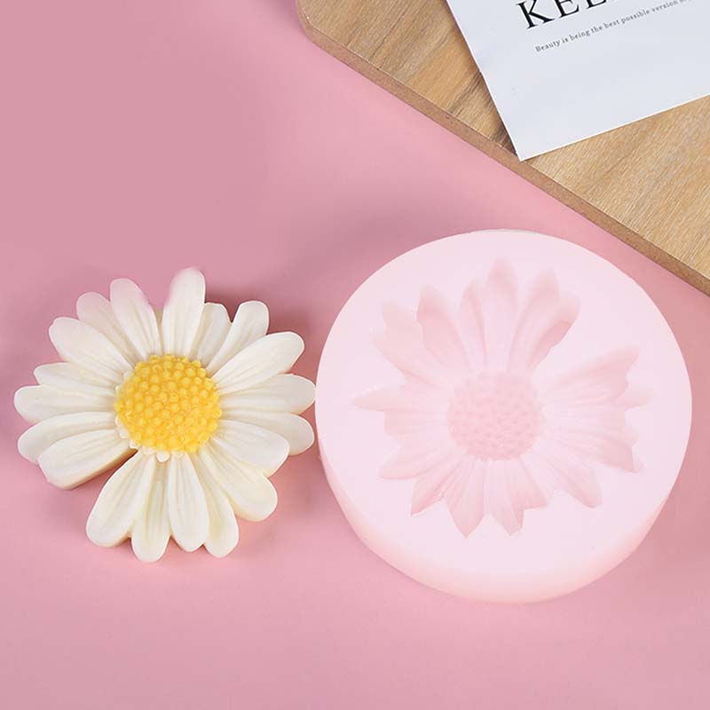 Soap Making Things - DIY เทียนแม่พิมพ์ซิลิโคน Daisy Chamomile ดอกไม้เทียนขี้ผึ้งแม่พิมพ์สบู่แฮนด์เมดเทียนแม่พิมพ์น้ํามันหอมระเหยตกแต่งบ้าน