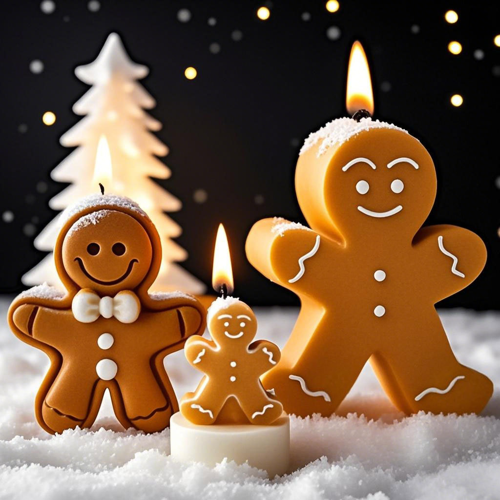 Soap Making Things - DIY การ์ตูน Gingerbread Man ซิลิโคนเทียนแม่พิมพ์คริสต์มาสคุกกี้ช็อกโกแลตเบเกอรี่เครื่องมือสบู่แฮนด์เมดเทียนทําอุปกรณ์